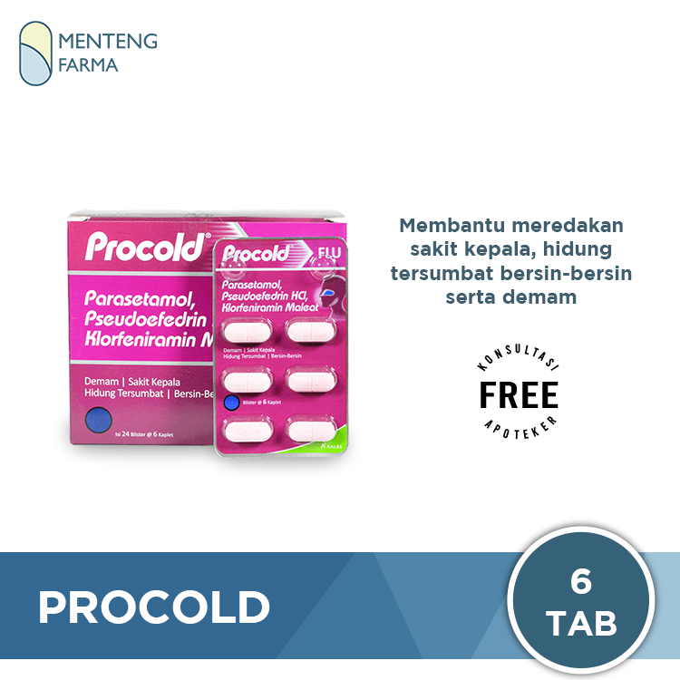 Procold - Meredakan Flu, Hidung Tersumbat, Sakit Kepala, Demam - Menteng Farma