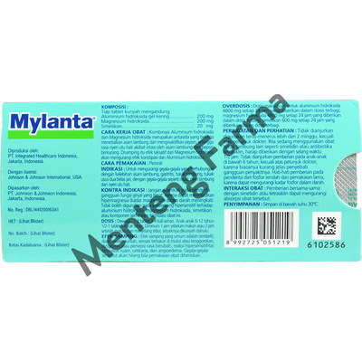 Mylanta Tablet - Obat Sakit Maag / Nyeri Lambung / Tukak Lambung - Menteng Farma