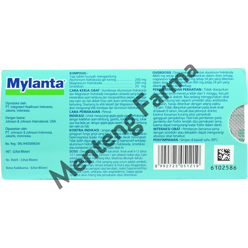 Mylanta Tablet - Obat Sakit Maag / Nyeri Lambung / Tukak Lambung - Menteng Farma