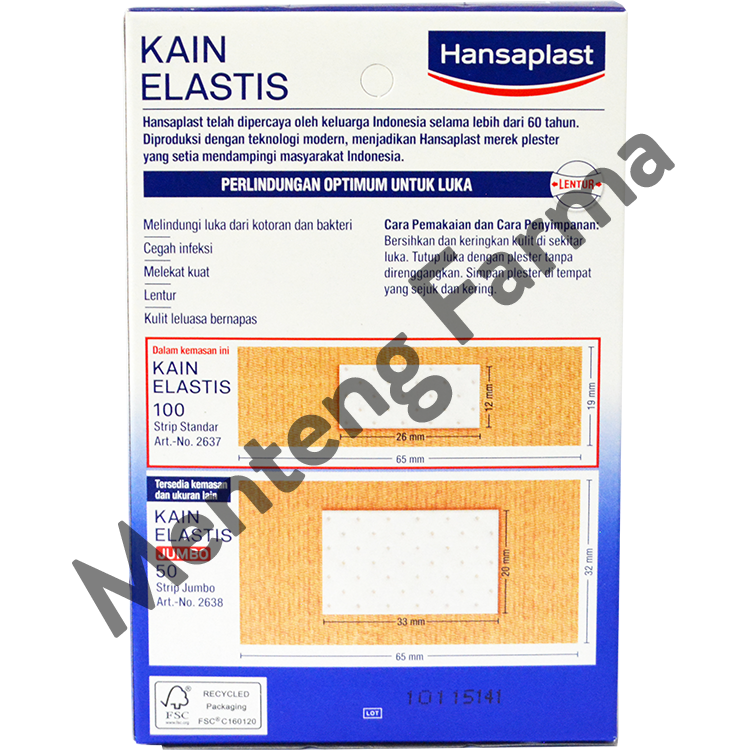 Hansaplast - Dus isi 100 lembar - Menteng Farma