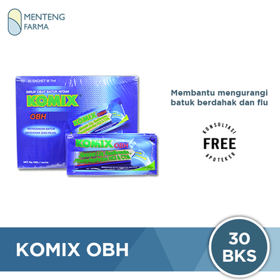 Komix OBH Dus Isi 30 sachet - Obat Batuk Berdahak dan Pilek - Menteng Farma