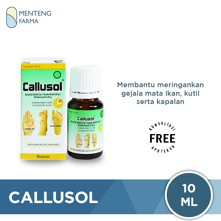 Callusol - Obat Tetes Untuk Atasi Mata Ikan, Kutil, dan Kapalan - Menteng Farma