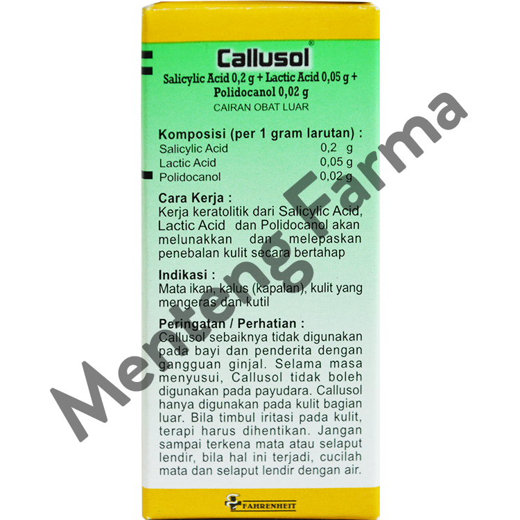 Callusol - Obat Tetes Untuk Atasi Mata Ikan, Kutil, dan Kapalan - Menteng Farma