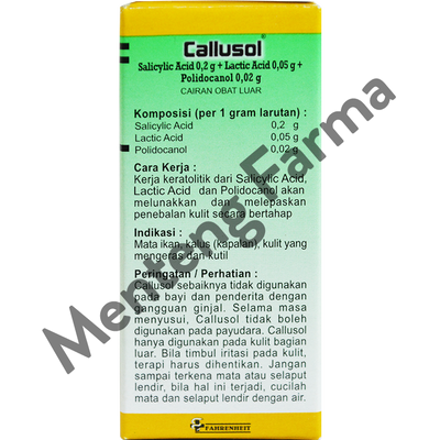 Callusol - Obat Tetes Untuk Atasi Mata Ikan, Kutil, dan Kapalan - Menteng Farma