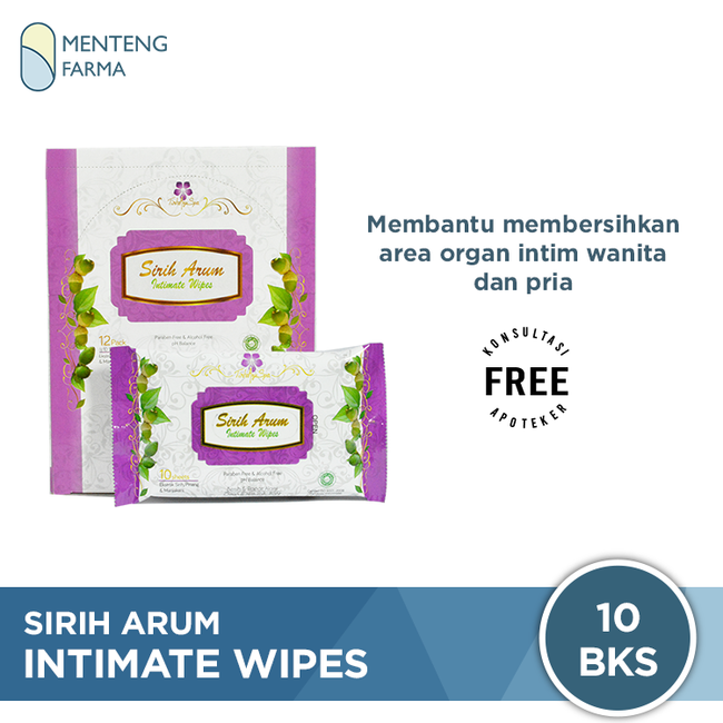 Sirih Arum Intimate Wipes - Tisu Khusus Wanita, pembersih, perapat organ wanita - Menteng Farma