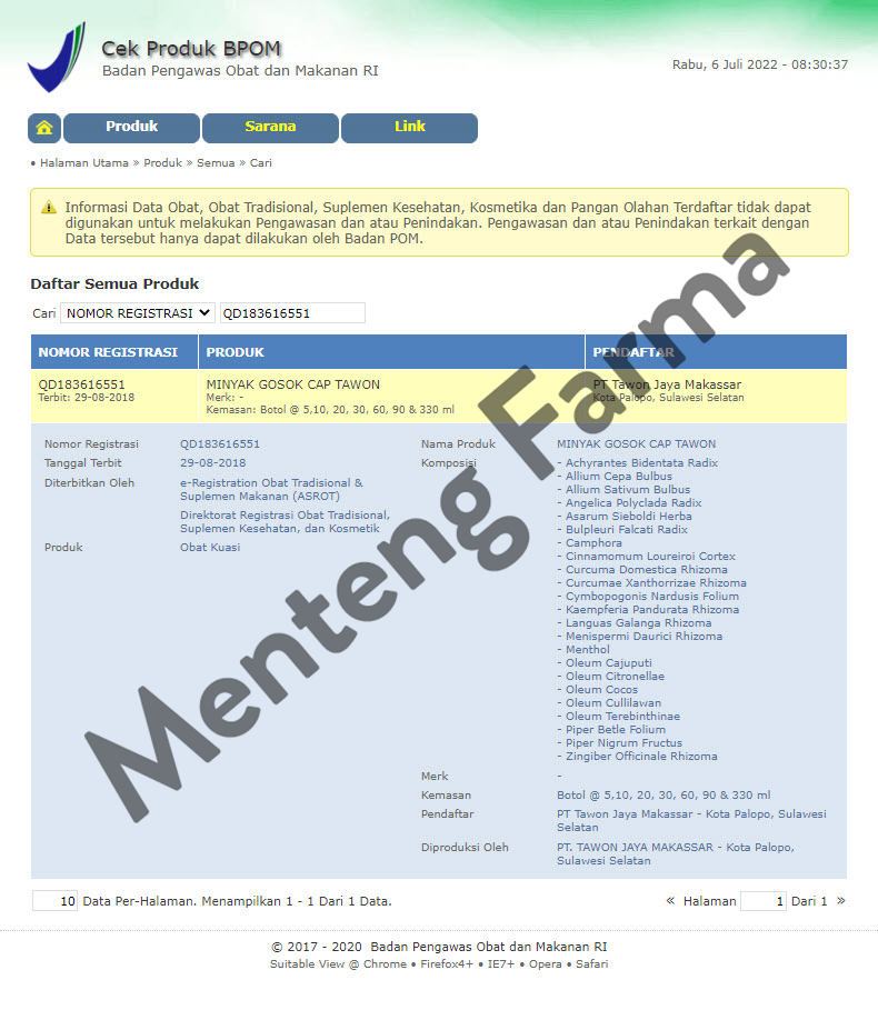 Minyak Gosok Cap Tawon EE - 60 mL - Menteng Farma