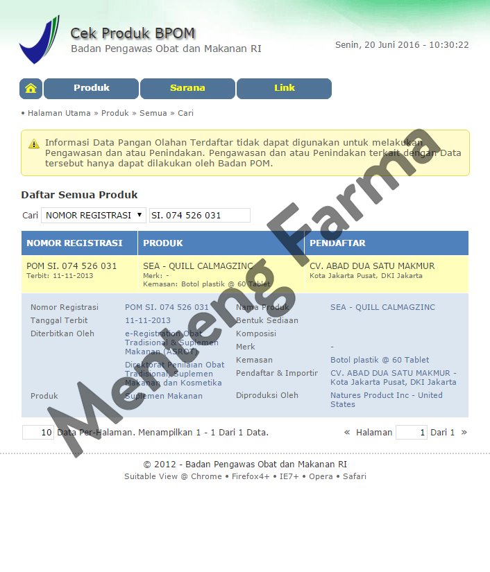 Sea-Quill CalMagZinc with Vitamin D - Menteng Farma