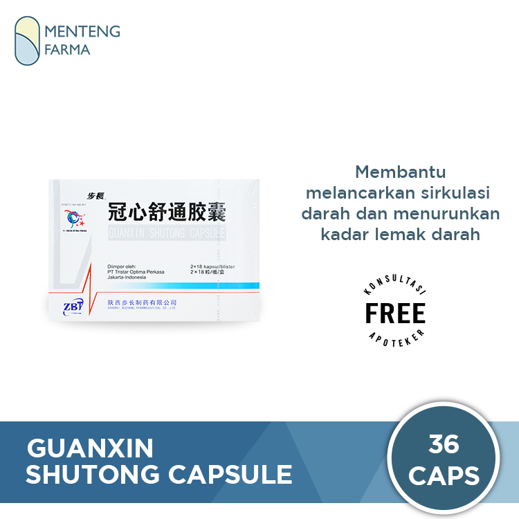 Guanxin Shutong Capsule - Obat Penurun Kolesterol - Menteng Farma
