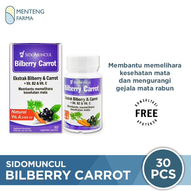 Sido Muncul Bilberry 30 Kapsul - Suplemen Kesehatan Mata - Menteng Farma