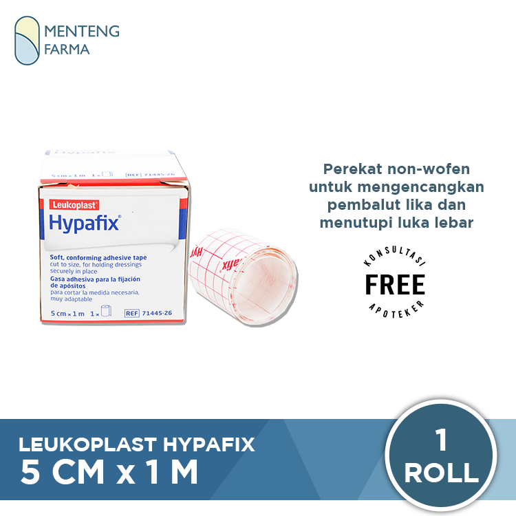 Hypafix Plaster Roll 5 CM x 1 M - Perekat Luka Lebar Non Woven - Menteng Farma