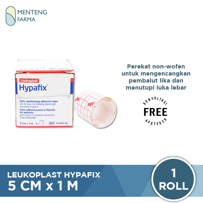 Hypafix Plaster Roll 5 CM x 1 M - Perekat Luka Lebar Non Woven - Menteng Farma