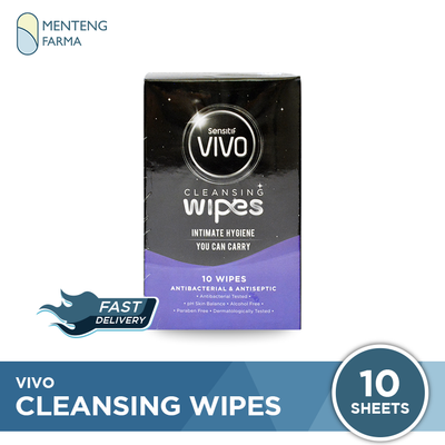 Vivo Cleansing Wipes Isi 10 Sachet - Tisu Antiseptik Genital - Menteng Farma