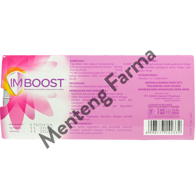Imboost Tablet Strip Isi 10 - Vitamin Penambah Sistem Imun - Menteng Farma