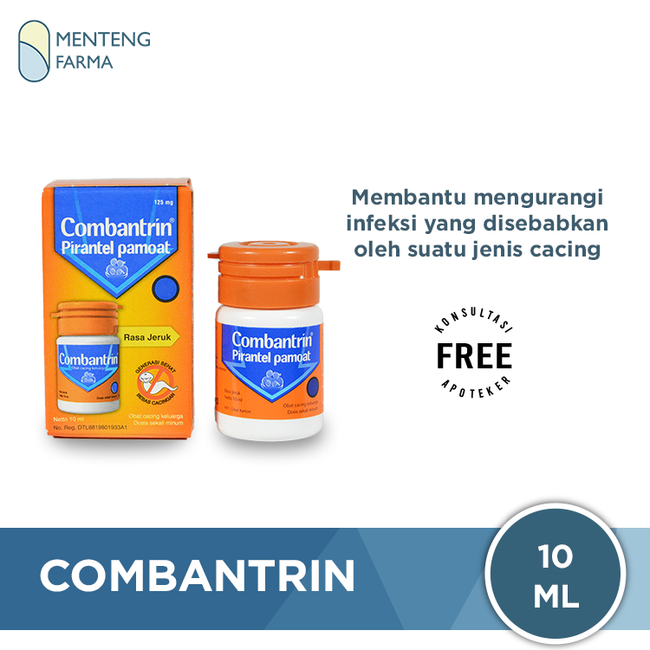 Combantrin - Membasmi Cacing Kremi, Cacing Gelang, dan Cacing Tambang - Menteng Farma