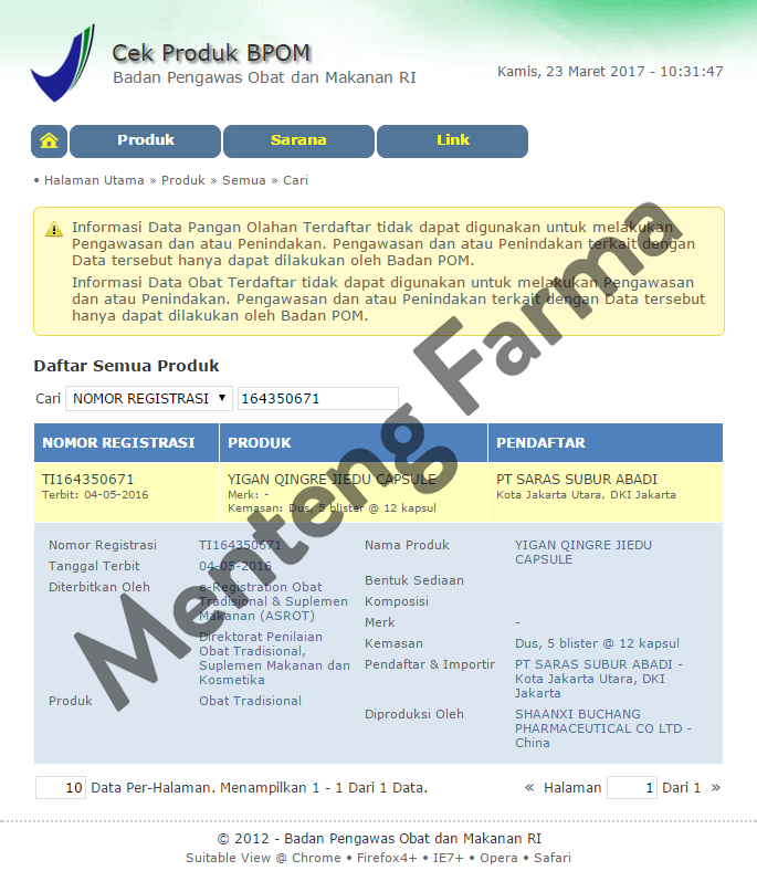 Buchang Yigan Qingre Jiedu Capsule - Menteng Farma