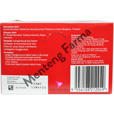 Strepsils (Original) Sachet - Permen Pelega Sakit Tenggorokan - Menteng Farma