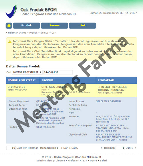 Strepsils (Original) Sachet - Permen Pelega Sakit Tenggorokan - Menteng Farma