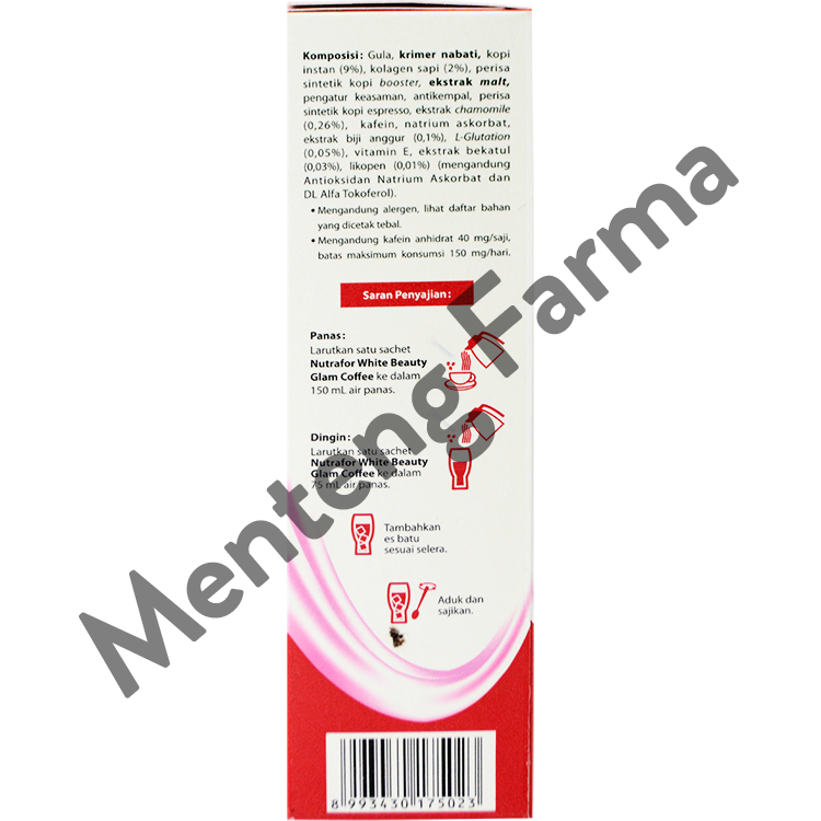 Nutrafor White Beauty Glam Coffee - Minuman Serbuk Dengan Kolagen - Menteng Farma