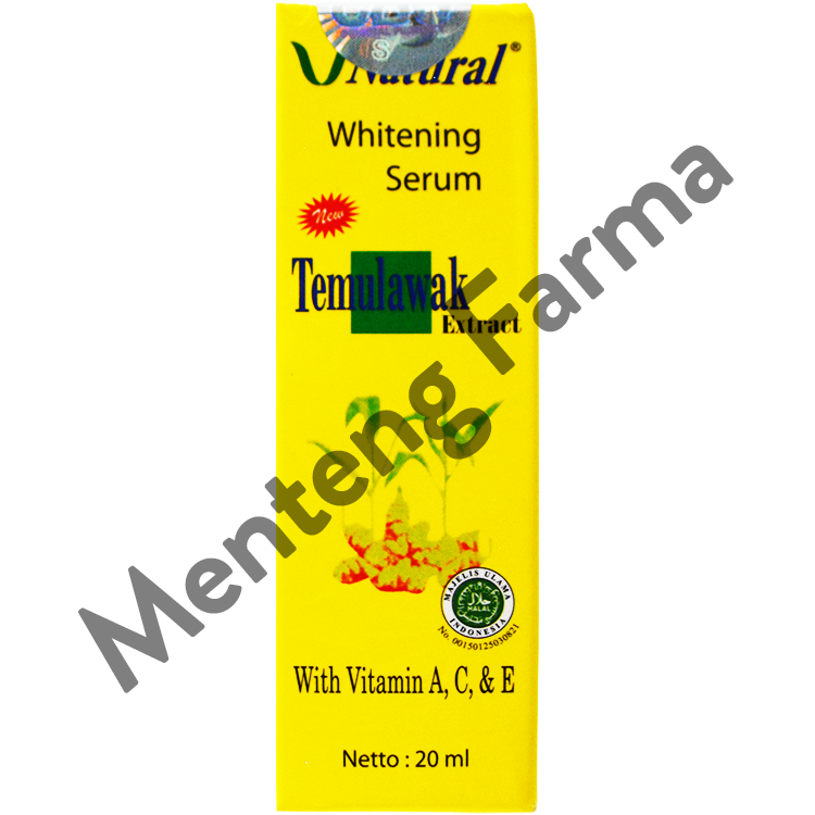 V Natural Whitening Serum 20 mL - Serum Pencerah Wajah Dengan Ekstrak Temulawak - Menteng Farma