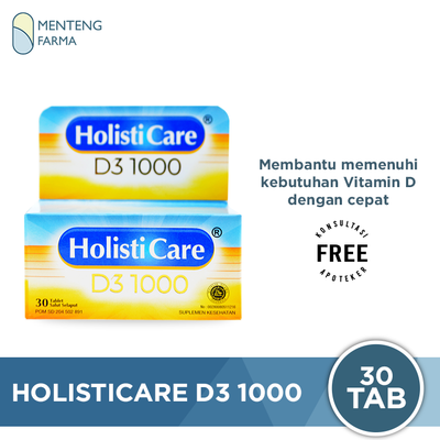 Holisticare D3 1000 30 Tablet - Suplementasi Kebutuhan Vitamin D - Menteng Farma