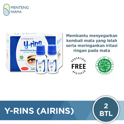 Y-rins (AIRINS) Isi 2 Botol @ 12 mL - Obat Pembersih Mata - Menteng Farma