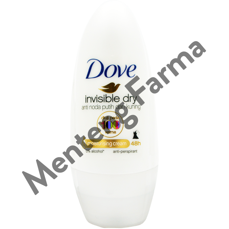 Dove Deodorant Roll On Invisible Dry 40 ML - Anti Noda Putih dan Kuning - Menteng Farma