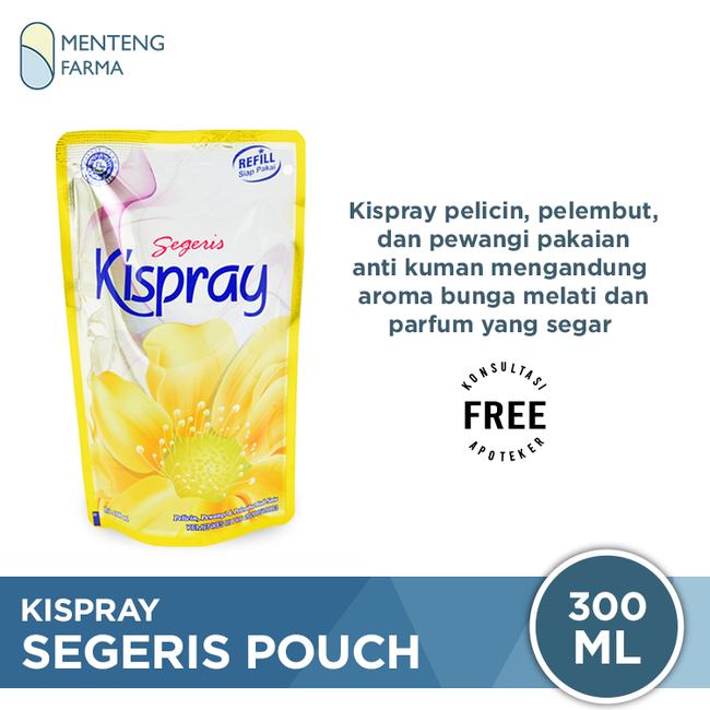 Kispray Pewangi dan Pelembut Refill Pouch Segeris 300 mL - Pewangi dan Pelembut Pakaian - Menteng Farma