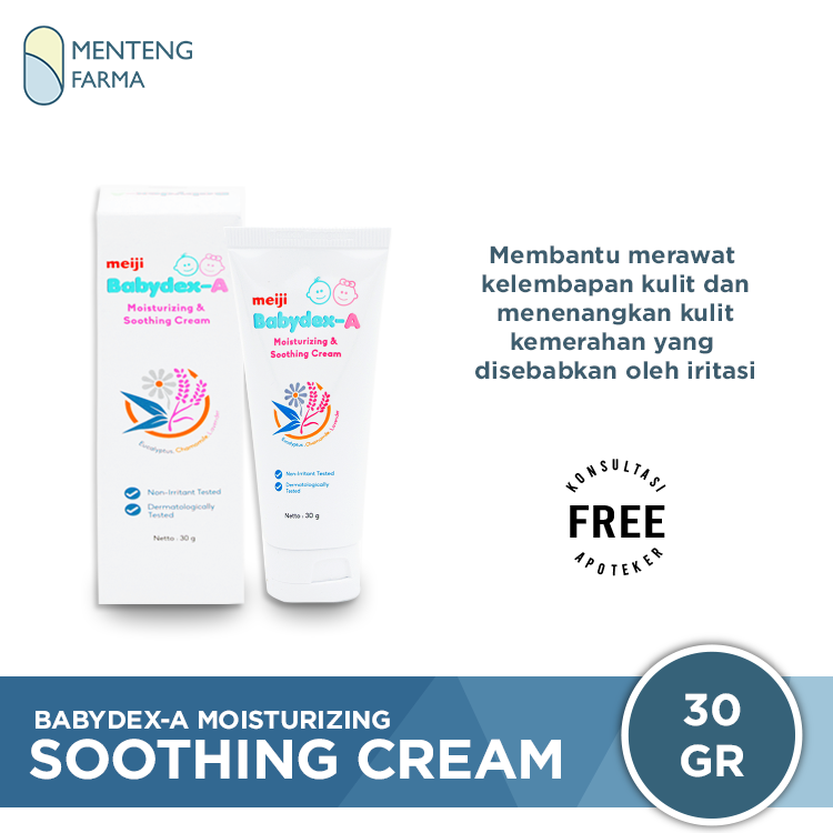 Babydex-A Moisturizing & Soothing Cream 30 Gr - Krim Pelembap Kulit Bayi - Menteng Farma