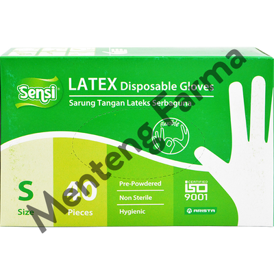Sensi Latex Disposable Gloves Size S Isi 40 - Sarung Tangan Serbaguna - Menteng Farma