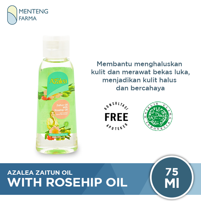 Azalea Zaitun Oil with Rosehip Oil 75 ML - Minyak Untuk Pijat dan Lulur - Menteng Farma