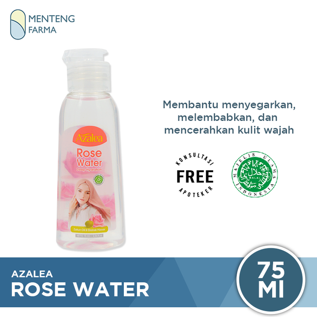 Azalea Deep Hydration Rose Water 75 ML - Toner Pelembab Wajah - Menteng Farma