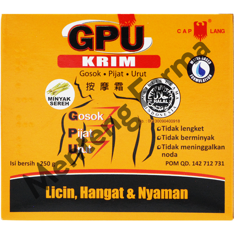 GPU Krim Sereh 250 Gr - Krim Urut Tidak Lengket dan Berminyak - Menteng Farma