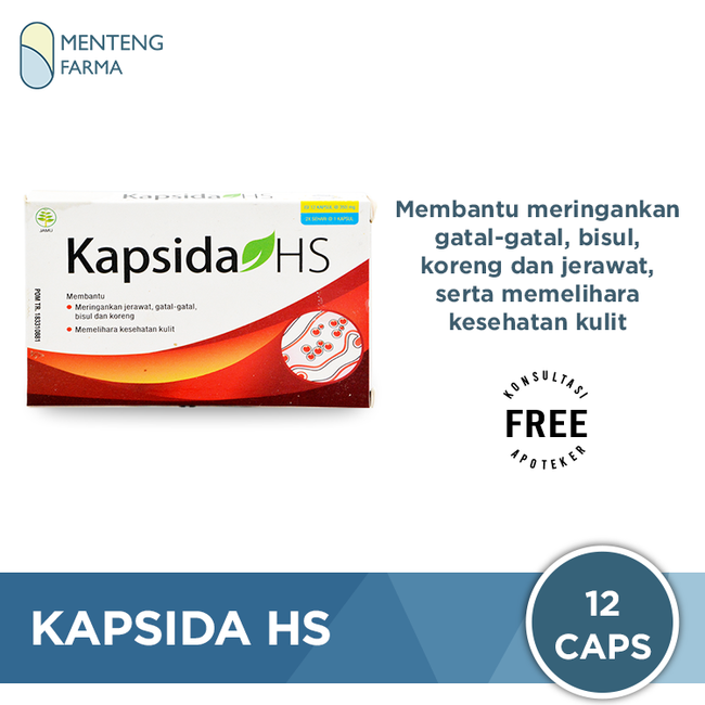 Kapsida HS 12 Kapsul - Obat Gatal dan Jerawat dengan Ekstrak Jintan Hitam - Menteng Farma