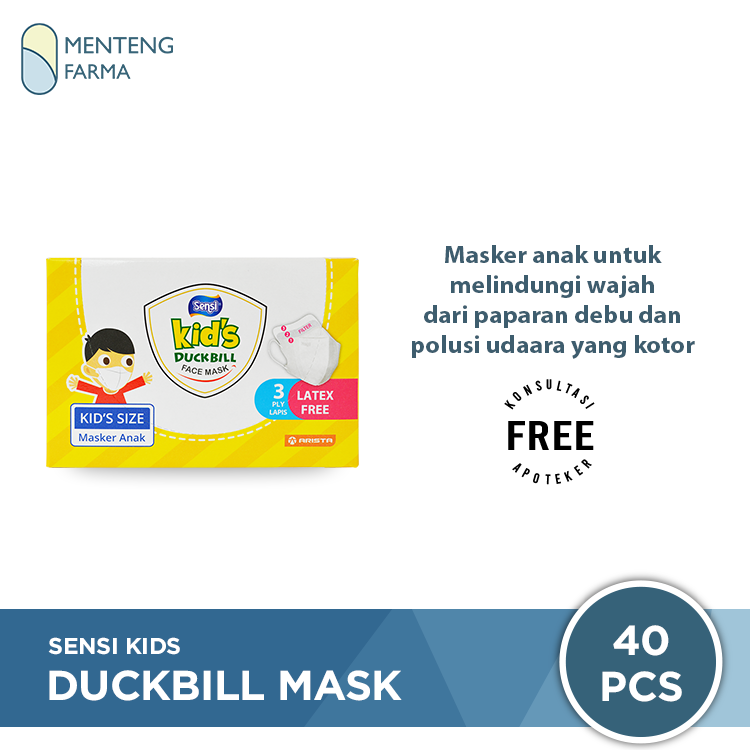 Sensi Kids Mask Duckbill Face Mask Isi 40 Masker - Menteng Farma
