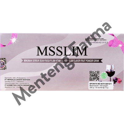 Ms Glow Slim Fiber Drink 16 Sachet - Minuman Serbuk Penurun Berat Badan - Menteng Farma