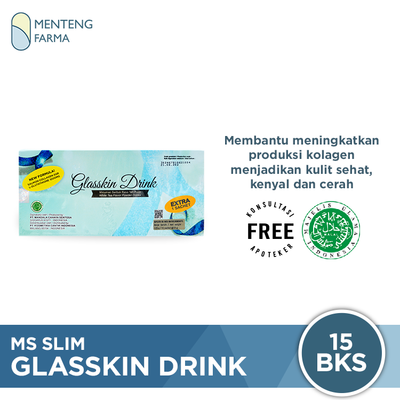 Ms Glow Glasskin Drink 15 Sachet - Minuman Serbuk Antioksidan dan Kesehatan Kulit - Menteng Farma