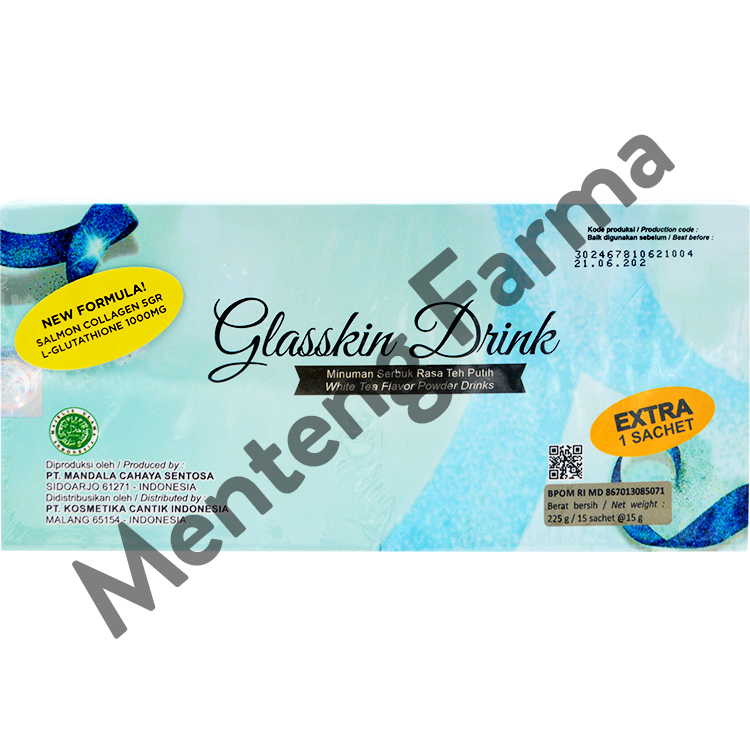 Ms Glow Glasskin Drink 15 Sachet - Minuman Serbuk Antioksidan dan Kesehatan Kulit - Menteng Farma