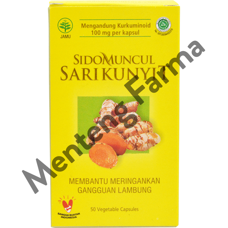 Sido Muncul Sari Kunyit 50 Kapsul - Meredakan Sakit Maag dan Lambung - Menteng Farma