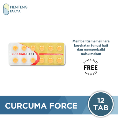 Curcuma Force 12 Tablet - Suplemen Kesehatan Hati dan Nafsu Makan - Menteng Farma