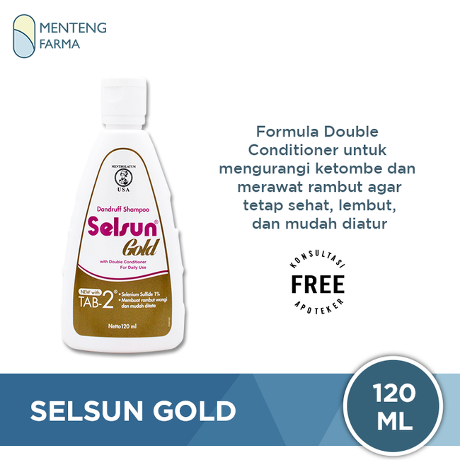 Selsun Gold Shampoo 120 ML - Sampo Anti Ketombe dan Double Conditioner - Menteng Farma