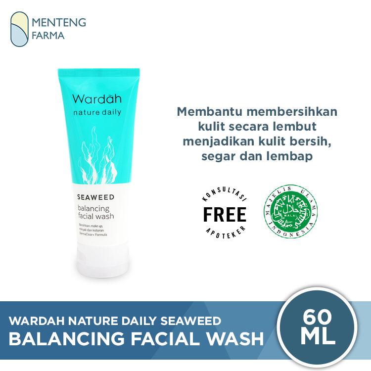 Wardah Nature Daily Seaweed Balancing Facial Wash 60 ML - Menteng Farma