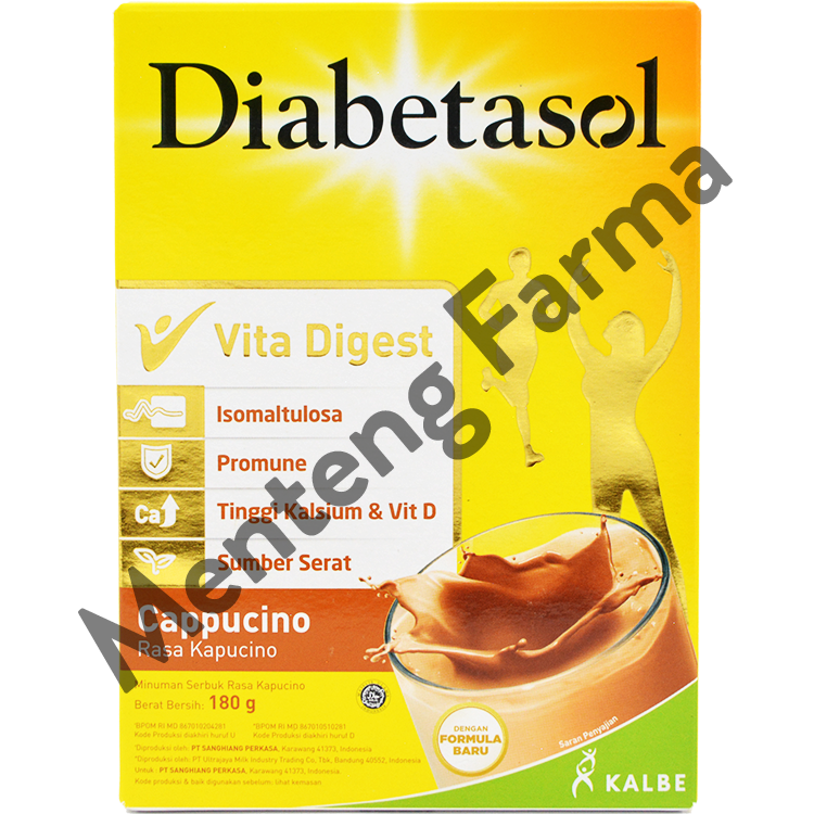 Diabetasol Cappucino 180 Gram - Susu Penambah Nutrisi Khusus Diabetes - Menteng Farma