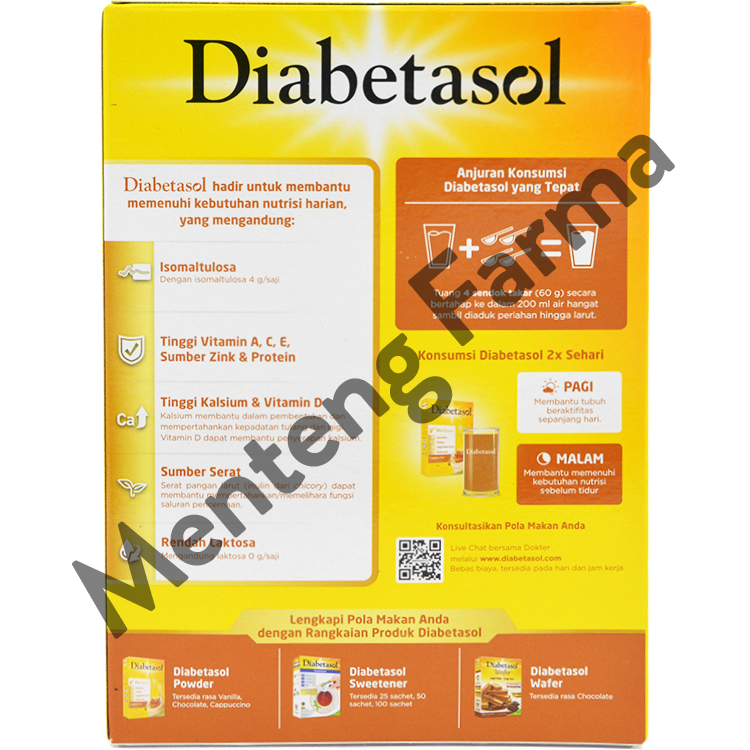 Diabetasol Cappucino 180 Gram - Susu Penambah Nutrisi Khusus Diabetes - Menteng Farma