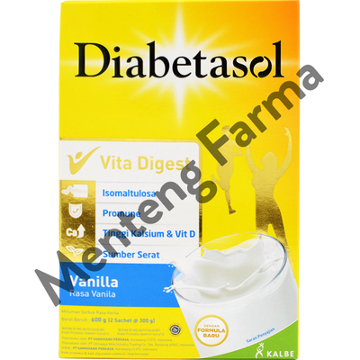 Diabetasol Vanilla 600 Gram - Susu Penambah Nutrisi Khusus Diabetes - Menteng Farma