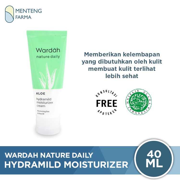 Wardah Nature Daily Aloe Hydramild Moisturizer Cream 40 ML - Menteng Farma