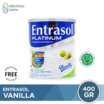 Entrasol Platinum Vanilla 400 Gram - Susu Tinggi Protein Lansia - Menteng Farma