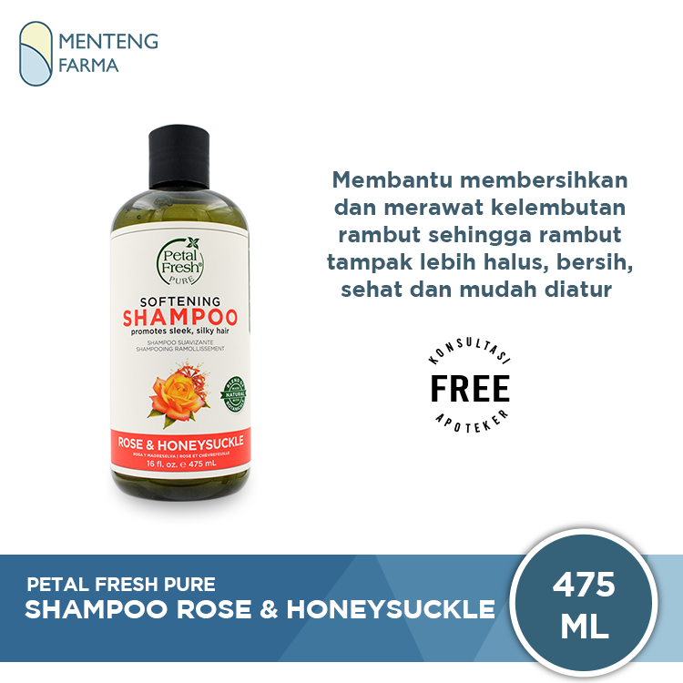 Petal Fresh Pure Shampoo Rose & Honeysuckle 475 mL - Membuat Rambut Halus Berkilau - Menteng Farma