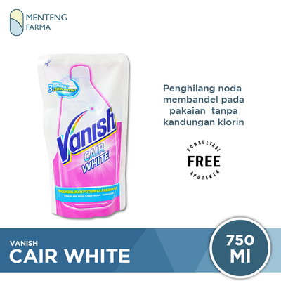 Vanish Cair White Pouch 750 mL - Penghilang Noda Membandel Pakaian Putih Tanpa Klorin - Menteng Farma