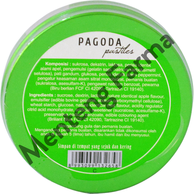 Pagoda Pastiles Rasa Apel 20 Gram - Permen Pelega Tenggorokan - Menteng Farma