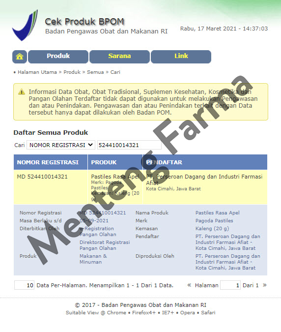 Pagoda Pastiles Rasa Apel 20 Gram - Permen Pelega Tenggorokan - Menteng Farma